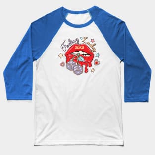 Feeling Lucky XOXO Red Lips Happy Valentines Day Baseball T-Shirt